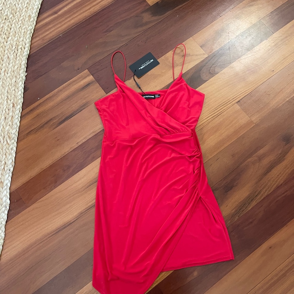 Elegant Red Wrap Dress